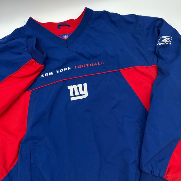 Reebok Other - Reebok NFL On Field New York Giants Windbreaker Pullover Blue Red Mens XL VT Y2K